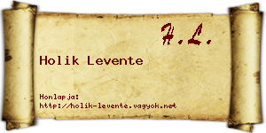 Holik Levente névjegykártya